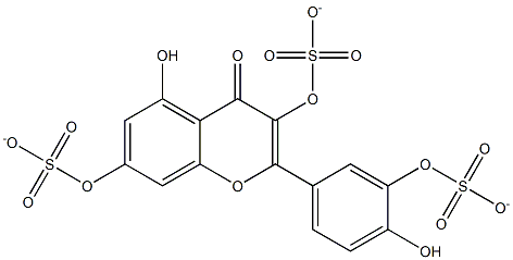 2-(4-Hydroxy-3-sulfonatooxyphenyl)-5-hydroxy-3,7-di(sulfonatooxy)-4H-1-benzopyran-4-one Struktur