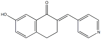 3,4-Dihydro-7-hydroxy-2-[(E)-4-pyridinylmethylene]naphthalen-1(2H)-one Struktur