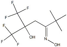 1,1,1-Trifluoro-2-hydroxy-5,5-dimethyl-2-(trifluoromethyl)hexan-4-one oxime Struktur