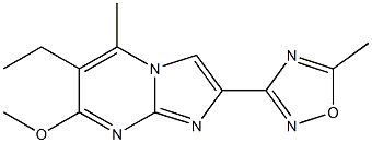 2-(5-Methyl-1,2,4-oxadiazol-3-yl)-6-ethyl-7-methoxy-5-methylimidazo[1,2-a]pyrimidine Struktur