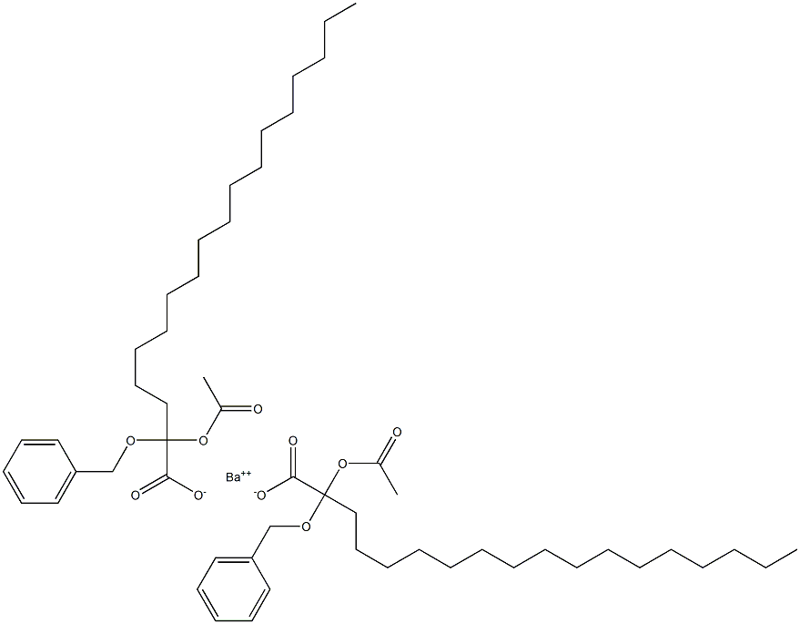 Bis(2-benzyloxy-2-acetyloxystearic acid)barium salt Struktur