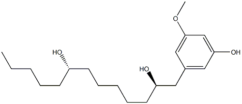 3-[(2R,8S)-2,8-Dihydroxytridecyl]-5-methoxyphenol Struktur