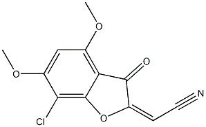 2-Cyano-methylene-7-chloro-4,6-dimethoxy-3(2H)-benzofuranone Struktur