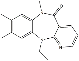 6,11-Dihydro-11-ethyl-6,8,9-trimethyl-5H-pyrido[2,3-b][1,5]benzodiazepin-5-one Struktur