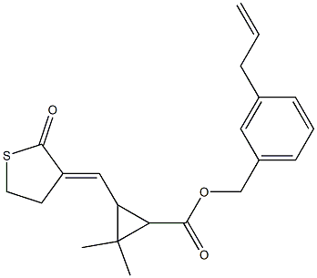 3-[[(3E)-2-Oxothiolan-3-ylidene]methyl]-2,2-dimethylcyclopropanecarboxylic acid 3-allylbenzyl ester Struktur