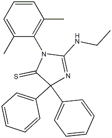 1-(2,6-Dimethylphenyl)-2-ethylamino-4,4-diphenyl-2-imidazoline-5-thione Struktur