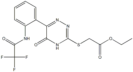 6-[2-[(Trifluoroacetyl)amino]phenyl]-3-[[(ethoxycarbonyl)methyl]thio]-1,2,4-triazin-5(4H)-one Struktur