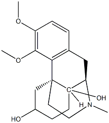 6,14-Dihydroxy-3,4-dimethoxy-17-methylmorphinan Struktur