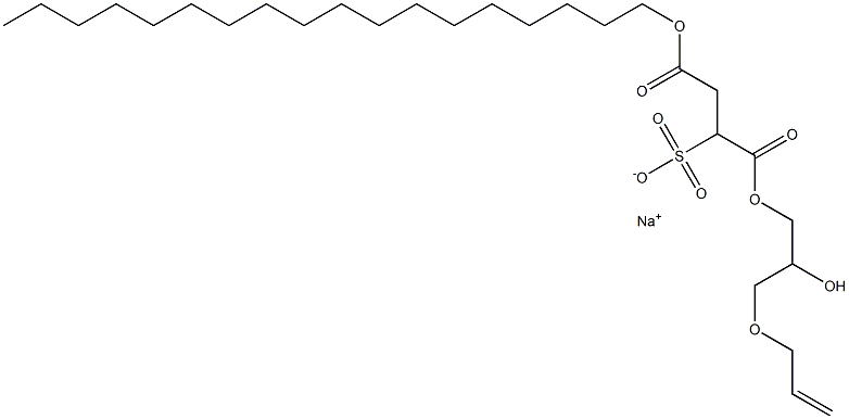 2-(Octadecyloxycarbonyl)-1-[[3-(allyloxy)-2-hydroxypropoxy]carbonyl]-1-ethanesulfonic acid sodium salt Struktur