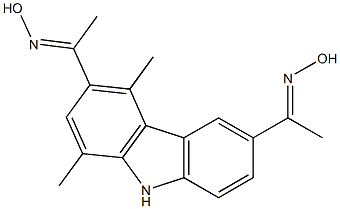 3,6-Bis(1-hydroxyiminoethyl)-1,4-dimethyl-9H-carbazole Struktur