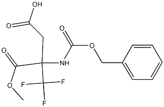 2-(Trifluoromethyl)-2-(benzyloxycarbonylamino)succinic acid hydrogen 1-methyl ester Struktur