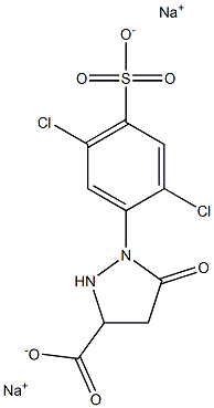 1-(2,5-Dichloro-4-sulfophenyl)-5-oxo-3-pyrazolidinecarboxylic acid disodium salt Struktur