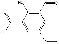 2-Hydroxy-3-formyl-5-methoxybenzoic acid Struktur