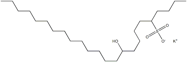 10-Hydroxytetracosane-5-sulfonic acid potassium salt Struktur