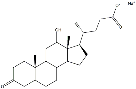 12-Hydroxy-3-oxocholan-24-oic acid sodium salt Struktur