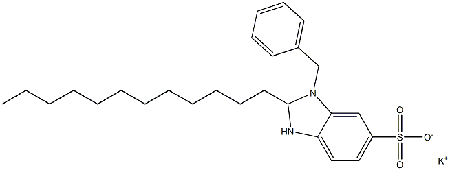 1-Benzyl-2,3-dihydro-2-dodecyl-1H-benzimidazole-6-sulfonic acid potassium salt Struktur