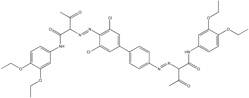 4,4'-Bis[[1-(3,4-diethoxyphenylamino)-1,3-dioxobutan-2-yl]azo]-3,5-dichloro-1,1'-biphenyl Struktur