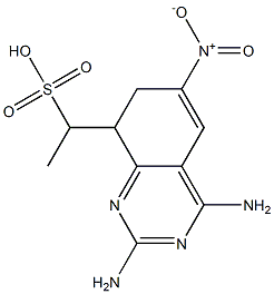 2,4-Diamino-6-nitro-7,8-dihydroquinazoline-8-(ethanesulfonic acid) Struktur