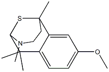 2,6-Epithio-8-methoxy-1,1,3,6-tetramethyl-1,2,3,4,5,6-hexahydro-3-benzazocine Struktur