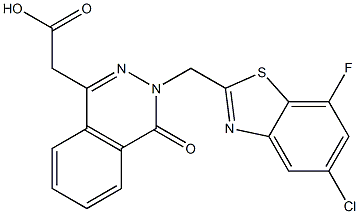 3-[(5-Chloro-7-fluoro-2-benzothiazolyl)methyl]-3,4-dihydro-4-oxophthalazine-1-acetic acid Struktur