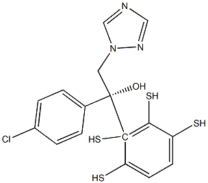 (1R)-1-(4-Chlorophenyl)-1-[[(2R)-tetrahydrothiophen]-2-yl]-2-(1H-1,2,4-triazol-1-yl)ethanol Struktur