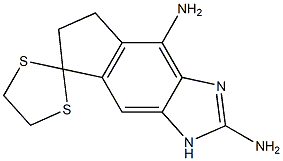 2,4-Diamino-5,6-dihydrospiro[indeno[5,6-d]imidazole-7(1H),2'-[1,3]dithiolane] Struktur