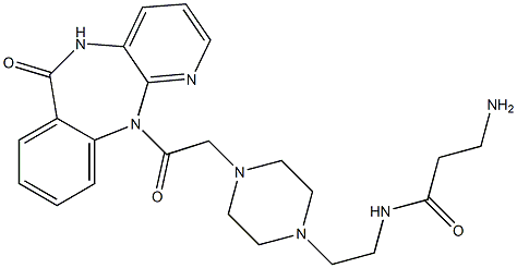 5,11-Dihydro-11-[[4-[2-(3-aminopropanoylamino)ethyl]-1-piperazinyl]acetyl]-6H-pyrido[2,3-b][1,4]benzodiazepin-6-one Struktur