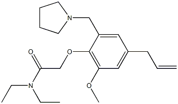 2-[[4-Allyl-6-methoxy-2-[(pyrrolidin-1-yl)methyl]phenyl]oxy]-N,N-diethylacetamide Struktur