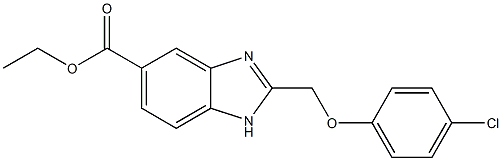 2-(4-Chlorophenoxymethyl)-1H-benzimidazole-5-carboxylic acid ethyl ester Struktur