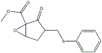 1,5-Epoxy-2-oxo-3-(phenylthiomethyl)cyclopentane-1-carboxylic acid methyl ester Struktur