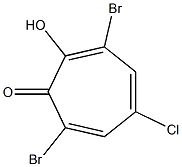 2-Hydroxy-3,7-dibromo-5-chlorocyclohepta-2,4,6-trien-1-one Struktur