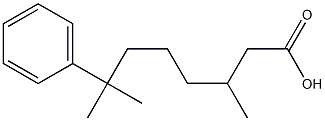 3,7-Dimethyl-7-phenyloctanoic acid Struktur