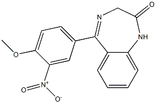 1,3-Dihydro-5-(4-methoxy-3-nitrophenyl)-2H-1,4-benzodiazepin-2-one Struktur