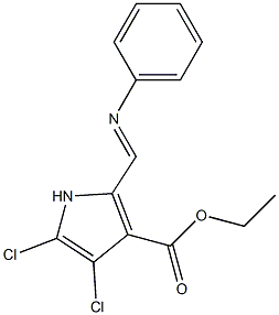 4,5-Dichloro-2-(phenyliminomethyl)-1H-pyrrole-3-carboxylic acid ethyl ester Struktur