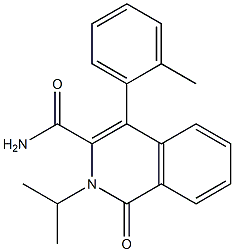 1-Oxo-2-isopropyl-4-(2-methylphenyl)-1,2-dihydroisoquinoline-3-carboxamide Struktur