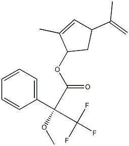 (R)-2-Methoxy-3,3,3-trifluoro-2-phenylpropanoic acid [2-methyl-4-(1-methylethenyl)-2-cyclopentenyl] ester Struktur