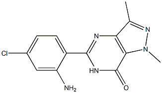 5-(2-Amino-4-chlorophenyl)-1,6-dihydro-1,3-dimethyl-7H-pyrazolo[4,3-d]pyrimidin-7-one Struktur