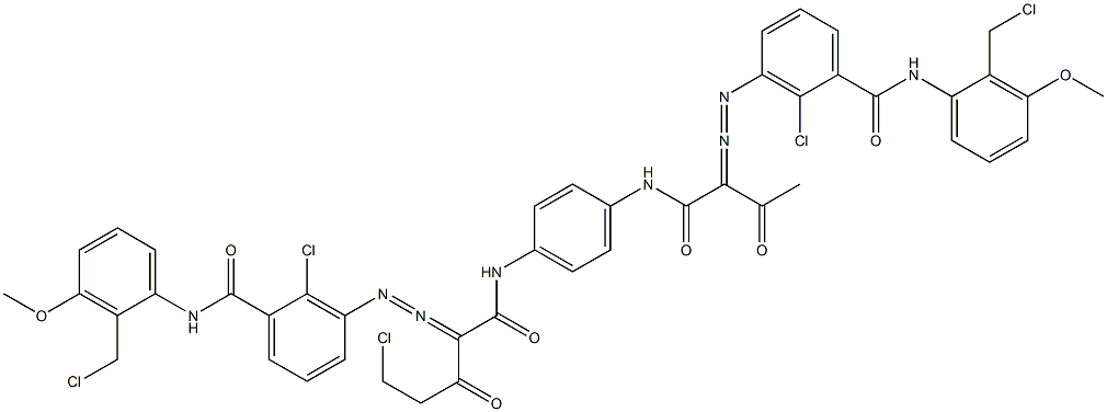 3,3'-[2-(Chloromethyl)-1,4-phenylenebis[iminocarbonyl(acetylmethylene)azo]]bis[N-[2-(chloromethyl)-3-methoxyphenyl]-2-chlorobenzamide] Struktur