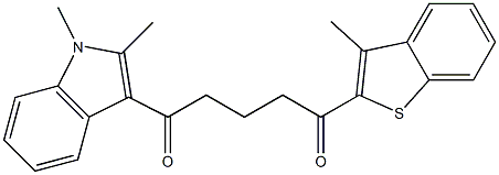 1-(1,2-DIMETHYL-1H-INDOL-3-YL)-5-(3-METHYL-BENZO[B]THIOPHEN-2-YL)-PENTANE-1,5-DIONE Struktur