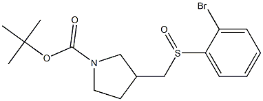 3-(2-Bromo-benzenesulfinylmethyl)-pyrrolidine-1-carboxylic acid tert-butyl ester Struktur