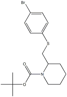 2-(4-Bromo-phenylsulfanylmethyl)-piperidine-1-carboxylic acid tert-butyl ester Struktur