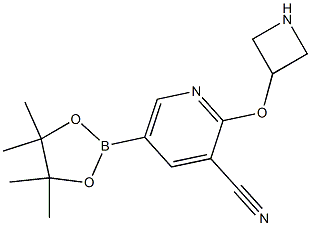 2-(azetidin-3-yloxy)-5-(4,4,5,5-tetramethyl-1,3,2-dioxaborolan-2-yl)pyridine-3-carbonitrile Struktur