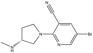 5-bromo-2-((R)-3-(methylamino)pyrrolidin-1-yl)pyridine-3-carbonitrile Struktur