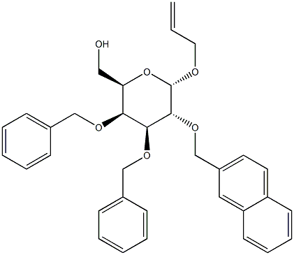 Allyl 3,4-di-O-benzyl-2-O-(2-naphthylmethyl)-a-D-galactopyranoside Struktur