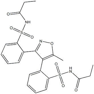 N,N'-((5-methylisoxazole-3,4-diyl)bis(2,1-phenylenesulfonyl))dipropionamide Struktur