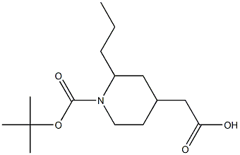 2-(1-(tert-butoxycarbonyl)-2-propylpiperidin-4-yl)acetic acid Struktur