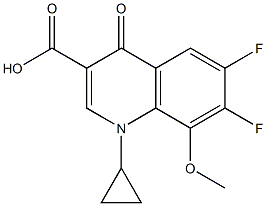 1-Cyclopropyl-6,7-difluoro-8-methoxy-1,4-dihydro-4-oxy-quinoline-3-carboxylic acid Struktur