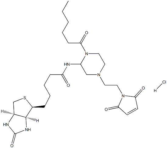 N-6-(Biotinylamino)hexanoyl-N'-[2-(N-maleimido)ethyl]piperazine,hydrochloride Struktur