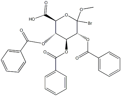 2,3,4-Tri-O-benzoyl-1-bromo-D-glucuronidemethylester Struktur