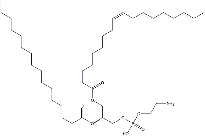 2-aminoethoxy-[(2R)-2-hexadecanoyloxy-3-[(Z)-octadec-9-enoyl]oxy-propoxy]phosphinic acid Struktur